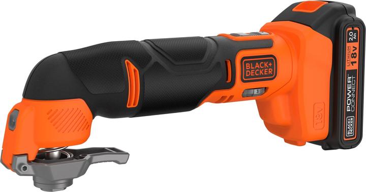 Produktbild Black & Decker 18 V Multifunktionswerkzeug, 1A Ladegerät, 1x 2,0 Ah Akku, 20-tlg Zubehör, Kitbox