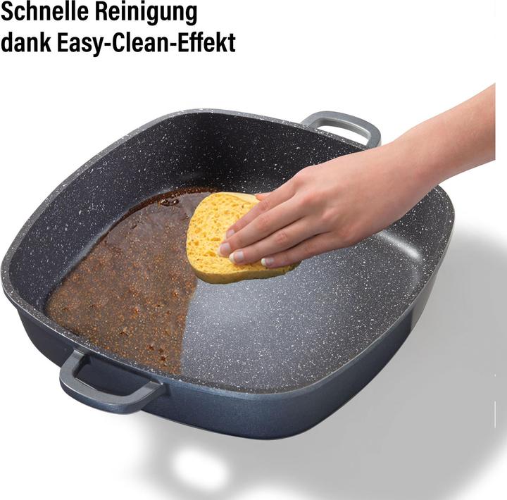 Actual product image Stoneline Eckpfanne 32x32 cm mit Aroma Glasdeckel, Pfanne rechteckig, Backofen, Induktion geeignet (32 cm, Pan set + pot set, Aluminium)