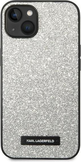 Immagine prodotto Karl Lagerfeld KLHCP14SG2ELS Custodia rigida per iPhone 14 6,1" srebrny/argento Glitter Plaque Logo (Apple iPhone 15, Apple iPhone 14, Apple iPhone 13)