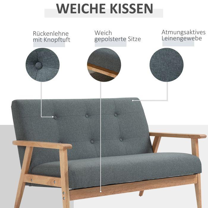 Immagine prodotto Swisshandel24 Divano doppio imbottito loveseat design compatto divano a due posti in tessuto divano a 2 posti in (2 posti)