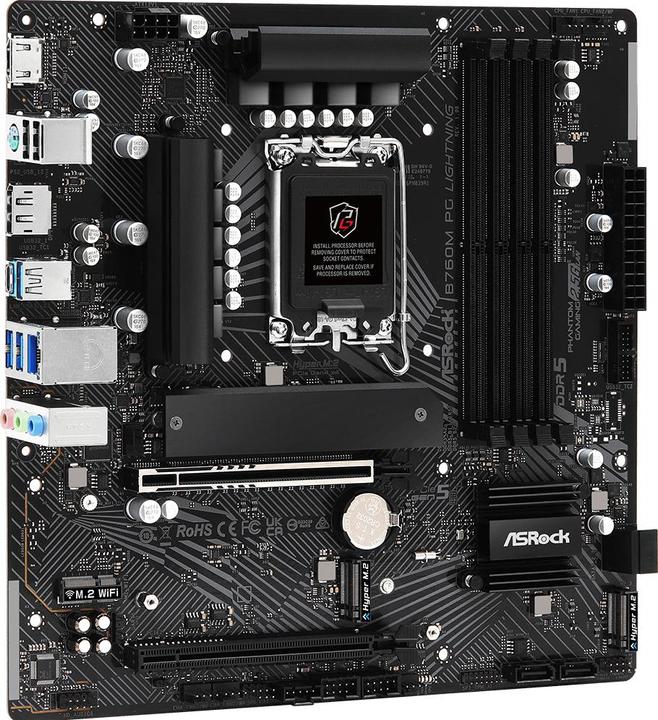 Image du produit AsRock B760M PG LIGHTNING - mATX DDR5 S1700 (LGA 1700, Intel B760, mATX)