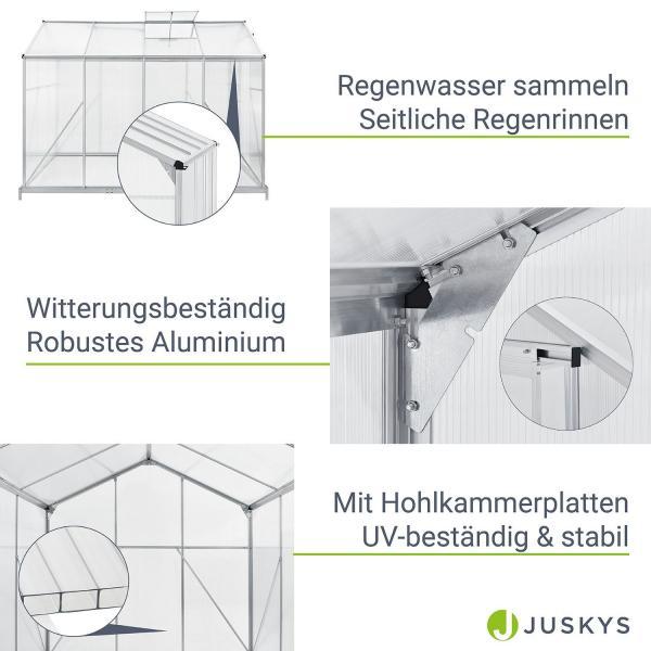 Produktbild Juskys Gewächshaus mit Dachfenster und Fundament
