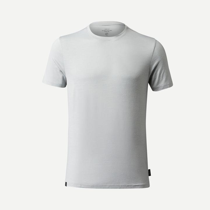 Actual product image Forclaz Merino shirt men's short sleeve backpacking - Travel 500 grey (L)
