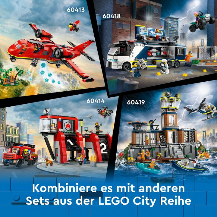 Produktbild LEGO Feuerwehrstation mit Drehleiterfahrzeug (60414, LEGO City)