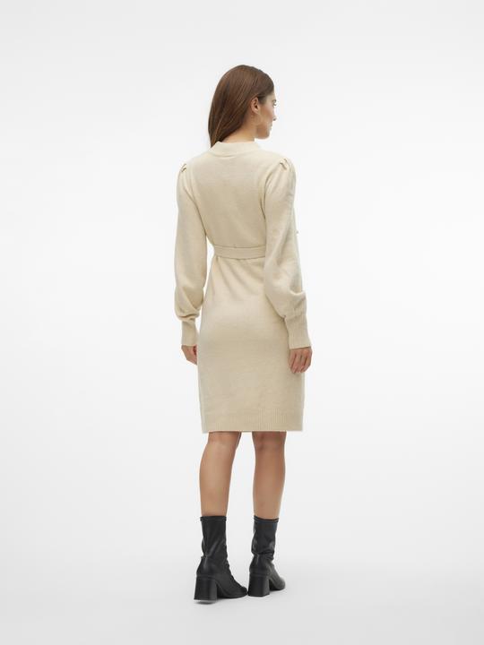 Produktbild Mamalicious Normal geschnitten Rollkragen Gerippte Ärmelbündchen Ballonärmel Kurzes Kleid Strickkleid (XL)