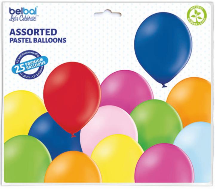 Immagine prodotto Belbal 25 palloncini decorativi rotondi Ø 33 cm PASTELLO ASSORTITO