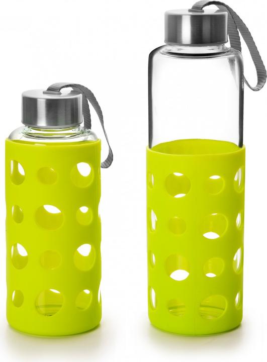 Actual product image Ibili Trinkflasche Lake grün Hidratation glass 0,4 Liter Tragbare Glasflasche für Getränke, auslaufsicher (0.40 l)