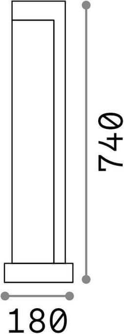 Actual product image Ideal lux TITANO LED floor lamp 9W granite IP55 warm white 246987 (500 lm)