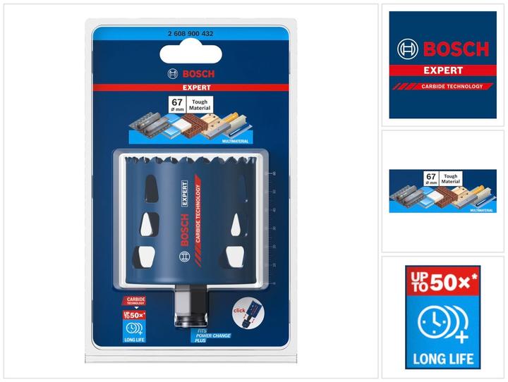 Actual product image Bosch Professional Zubehör EXPERT Tough Material hole saw, 67 x 60 mm (67 millimetres)