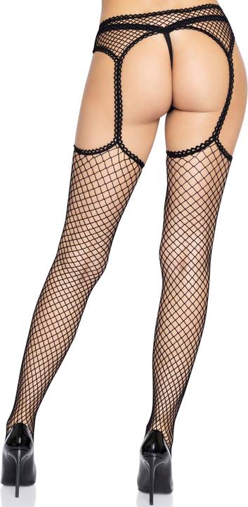 Produktbild Leg Avenue Netzstrümpfe mit Strumpfhalter Schwarz (One Size)
