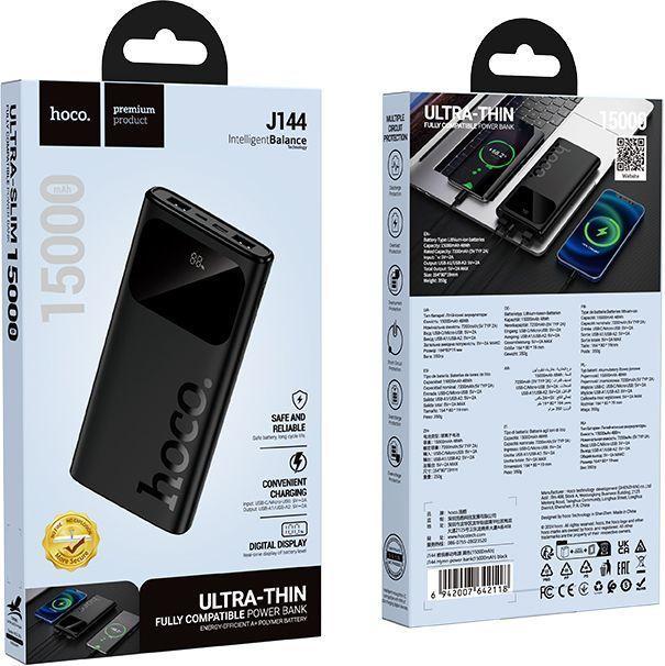 Actual product image Hoco Power bank J144 Hymn power bank(15000mAh) Black