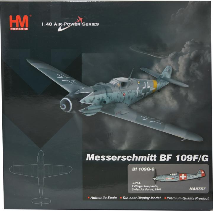 Immagine prodotto Hobby Master Messerschmitt BF 109G-6, SCALA 1:48, J-704 Fliegerkompanie 7 Swiss Air Force. Me