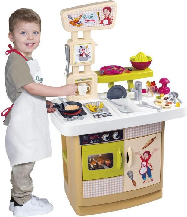 Smoby Super Benny Kitchen of Delights with 32 accessories. Including Super Benny's apron, a recipe book