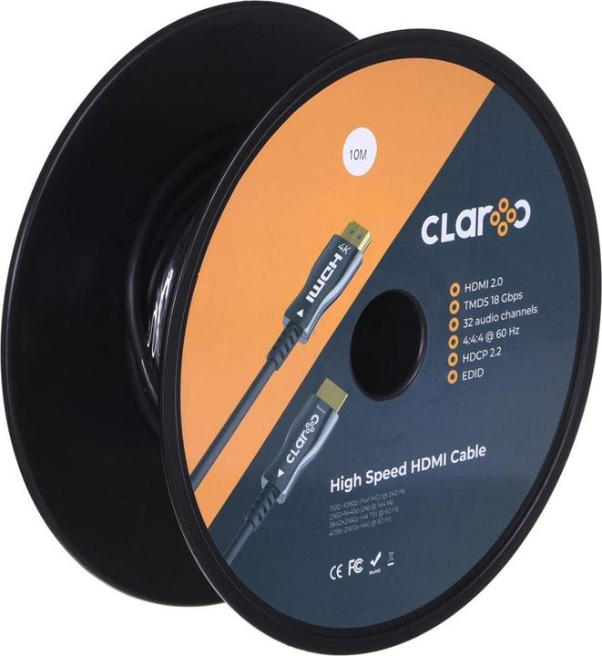 Image du produit Claro HDMI CABLE FIBER OPTIC AOC 2.0 4K 10M - Câble - Numérique/Affichage/Vidéo (10 m, HDMI)