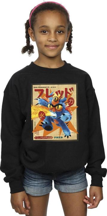Produktbild Disney Big Hero 6 Baymax Fred Newspaper Sweatshirt Mädchen (152, 158)