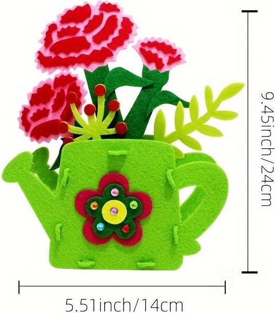 Actual product image Activity Board DIY flower pot, flower craft kit, potted plant arts and crafts toy, non-woven nursery