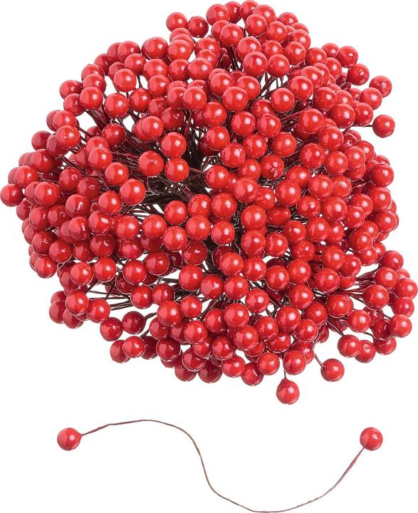 Actual product image VBS XXL Decorative berries on wire "Ø 7 mm", 500 pieces, red