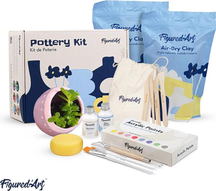 Figured'Art Kit de poterie, argile incluse