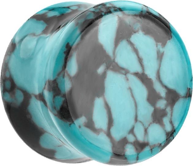 Immagine prodotto Star Piercing Tappo svasato turchese con motivo nero (senza ottone, Organico)
