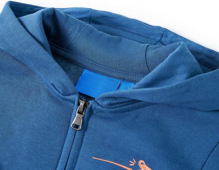 Actual product image VidaXL Children's hooded jumper blue 128,Material: 80 % cotton. 20 (128)