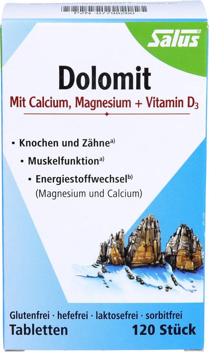 Image du produit Salus Dolomit magnesium calcium vitamin d3 cpr (120 pièce(s), Cachets, 113 g)