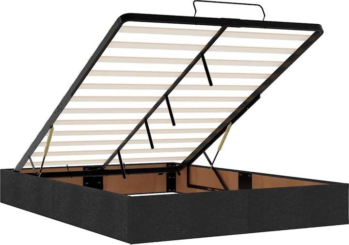 Produktbild VidaXL Ottoman-Bett mit Matratze Schwarz 140x200 cm Stoff (140 x 200 cm)
