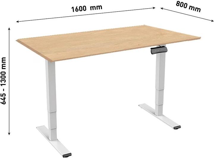 Produktbild Contini Höhenverstellbarer Bürotisch (160 x 80 x 130 cm)