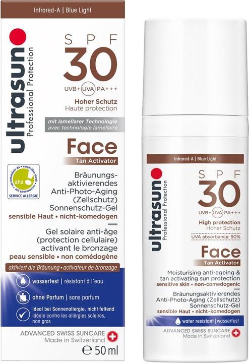Actual product image Ultrasun Face Tan Activator SPF30 (Sun cream face, SPF 30, 50 ml, 95 g)