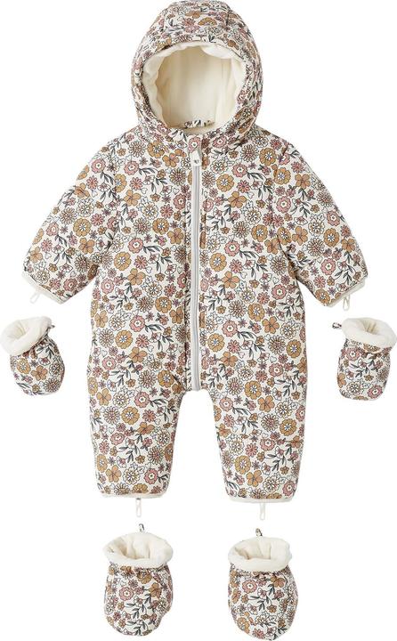 Produktbild Vertbaudet Baby Winter-Overall mit Fleecefutter, geblümt (98)