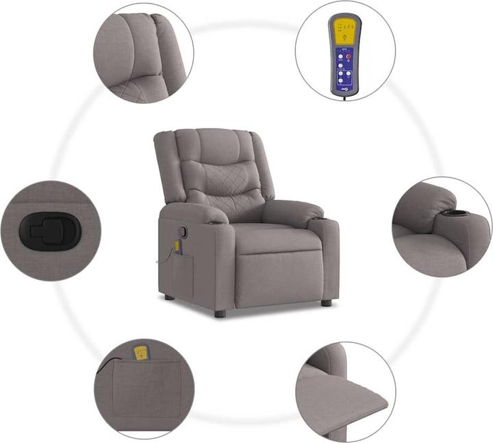 Immagine prodotto VidaXL Sedia da massaggio in tessuto grigio