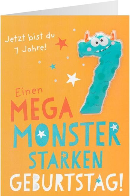 Produktbild Sheepworld Geburtstagskarte - Einen Mega Monsterstarken Geburtstag! - Jetzt bist du 7 Jahre!