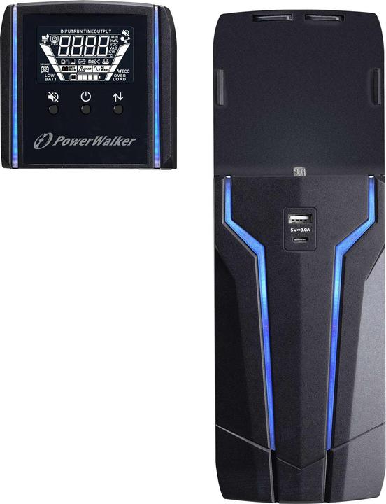 Actual product image Powerwalker Bluewalker UPS VI 1000 GXB IEC UK 600W Line-Int (1000 VA, 600 W, Line-interactive UPS)