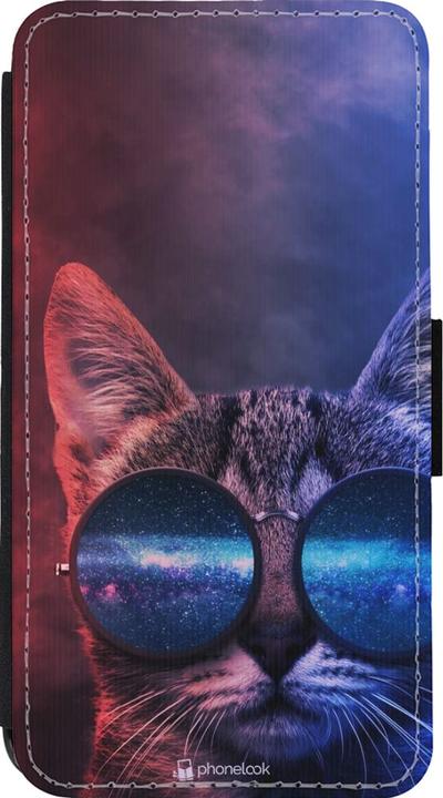 Produktbild PhoneLook Hülle Wallet schwarz Red Blue Cat Glasses (Apple iPhone 13 mini)