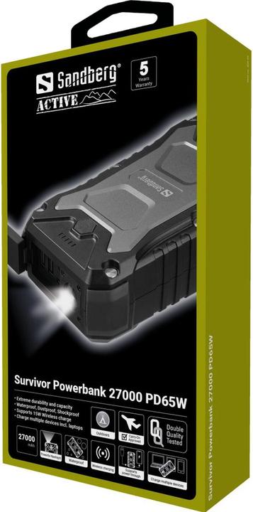 Image du produit Sandberg Survivor (27000 mAh, 65 W, 99.90 Wh)
