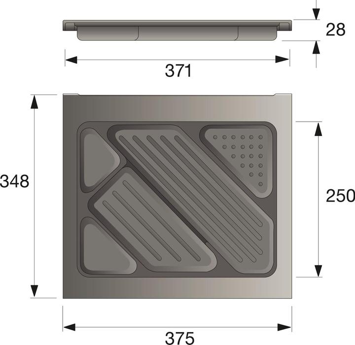 Produktbild Hettich Systema Top 2000 Materialschub,EB 392 mm, Alu-Finish (1 Stk.)