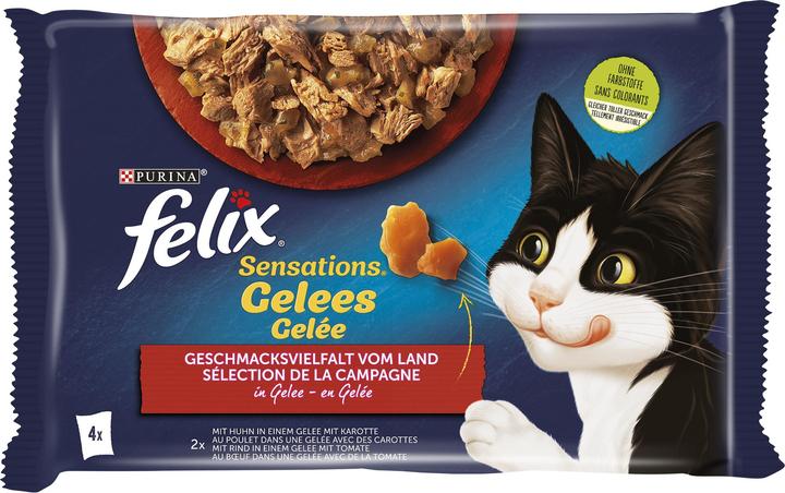 Image du produit Felix sensation Gelée boeuf & poulet (Adulte, 4 pcs, 340 g)