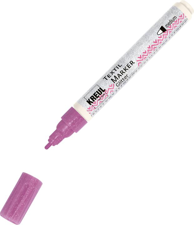 Actual product image Kreul Javana texi mäx Glitter fabric marker for light and dark fabrics (Rosé, 4 mm)