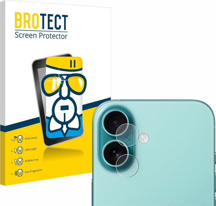 BROTECT Schutzglas Schutzfolie Glas Folie Displayschutz klar (1 Stück, Apple iPhone 16 Plus)