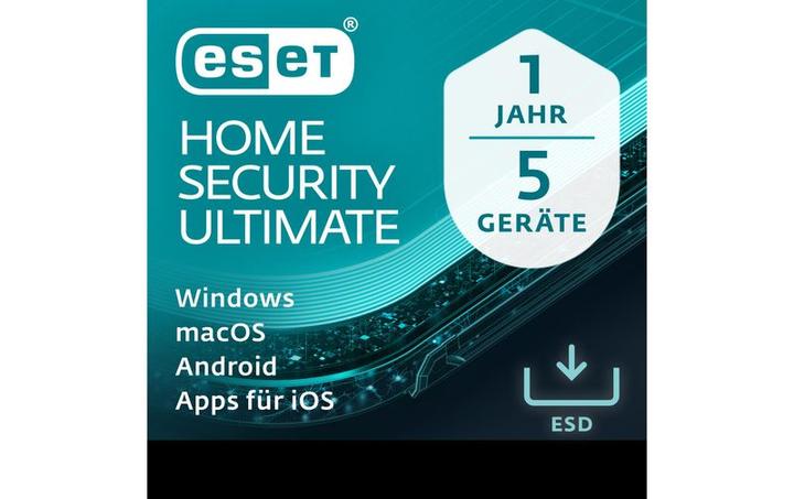 Immagine prodotto ESET HOME Security Ultimate ESD, versione completa, 5 utenti, 1 (5 Dispositivi, 12 mesi)