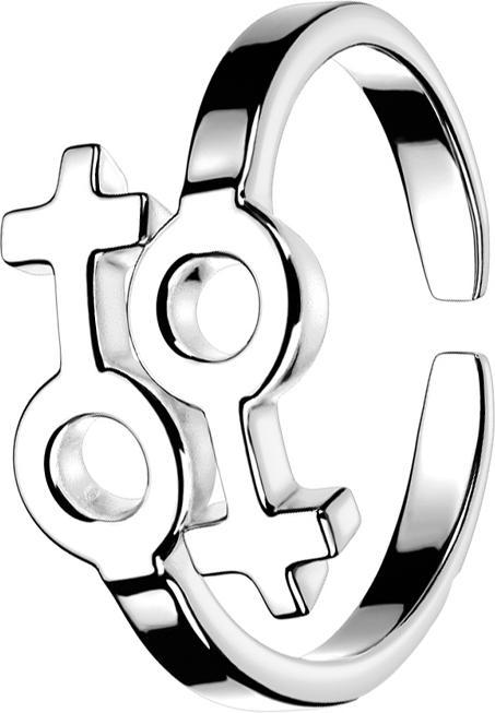 Star Piercing Ring mit doppeltem Symbol weiblich (Messing)