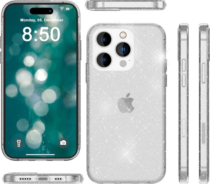 Produktbild Nalia Klare Glitzer Silikon Hülle (Apple iPhone 15 Pro)
