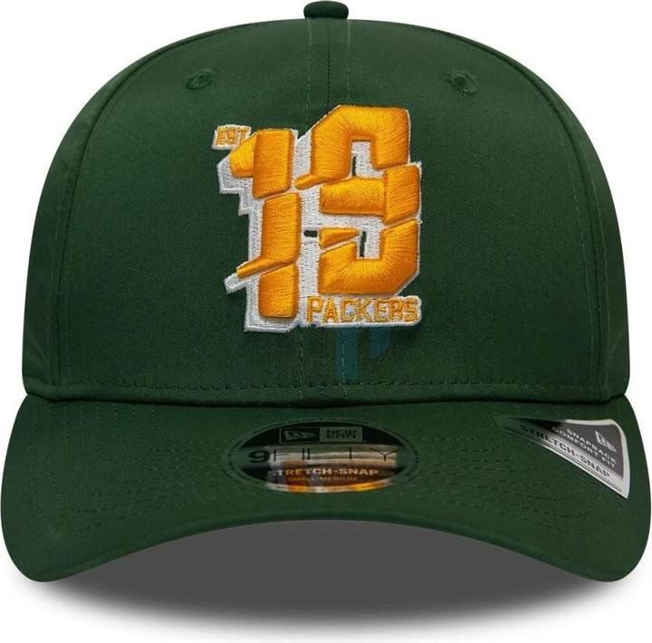 Produktbild New Era NFL - Green Bay Packers - Established Number 9Fifty Stretch Snapback Cap Grün SM (54, 55, 56, 57)