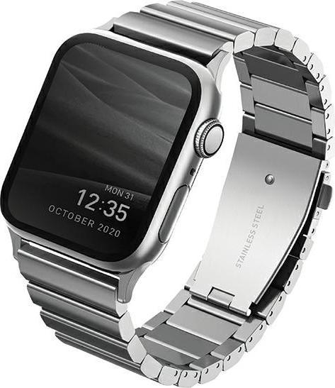 Produktbild Uniq pasek Strova Apple Watch 42/44/45/ 49mm Series 1/2/3/4/5/6/7/8/SE/SE2/Ultra Stainless Steel sre (Edelstahl)