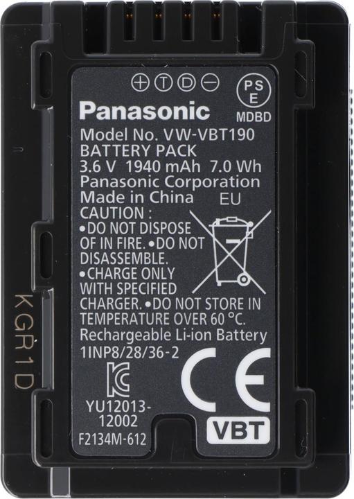 Produktbild Panasonic Vw-Vbt190e-K (Akku)