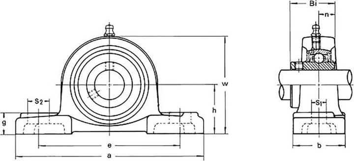 Image du produit UBC Bearing Palier à pied UCP, boîtier en fonte grise UCP 204 Diamètre d'alésage 20 mm Distance entre les trous