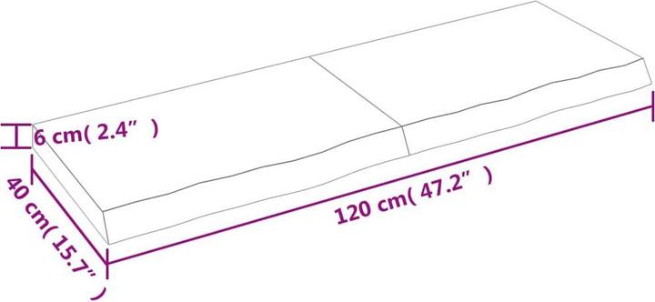 Actual product image VidaXL Oak Nature (120 x 40 x 6 cm)