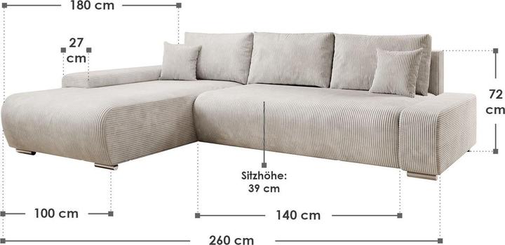 Image du produit Juskys Iseo (Canapé d'angle)