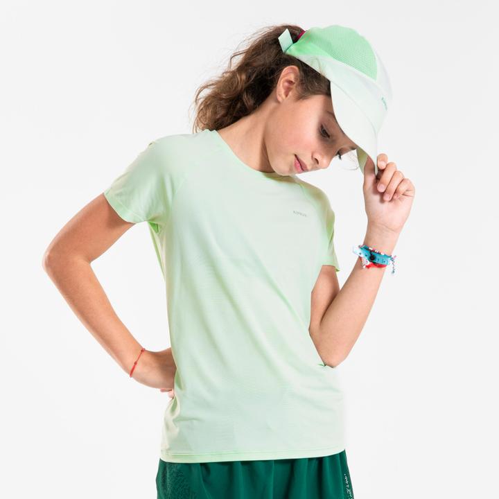 Kiprun Laufshirt kurzarm Mädchen nahtlos - Run 900 Light hellgrün (140)