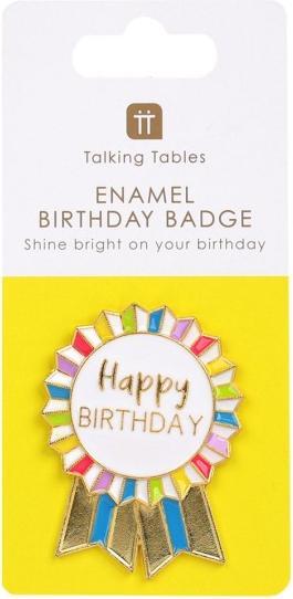 Produktbild TALKING TABLES Pin Badge Happy Birthday bunt