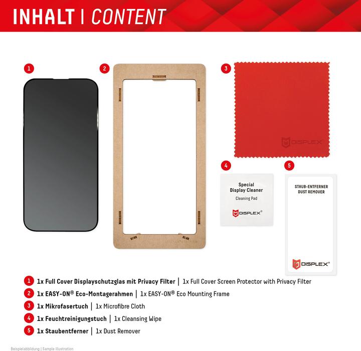 Actual product image Displex Real Glass, Privacy Full Cover Panzerglas (1 Piece, Samsung Galaxy S25+, Samsung Galaxy S24+)